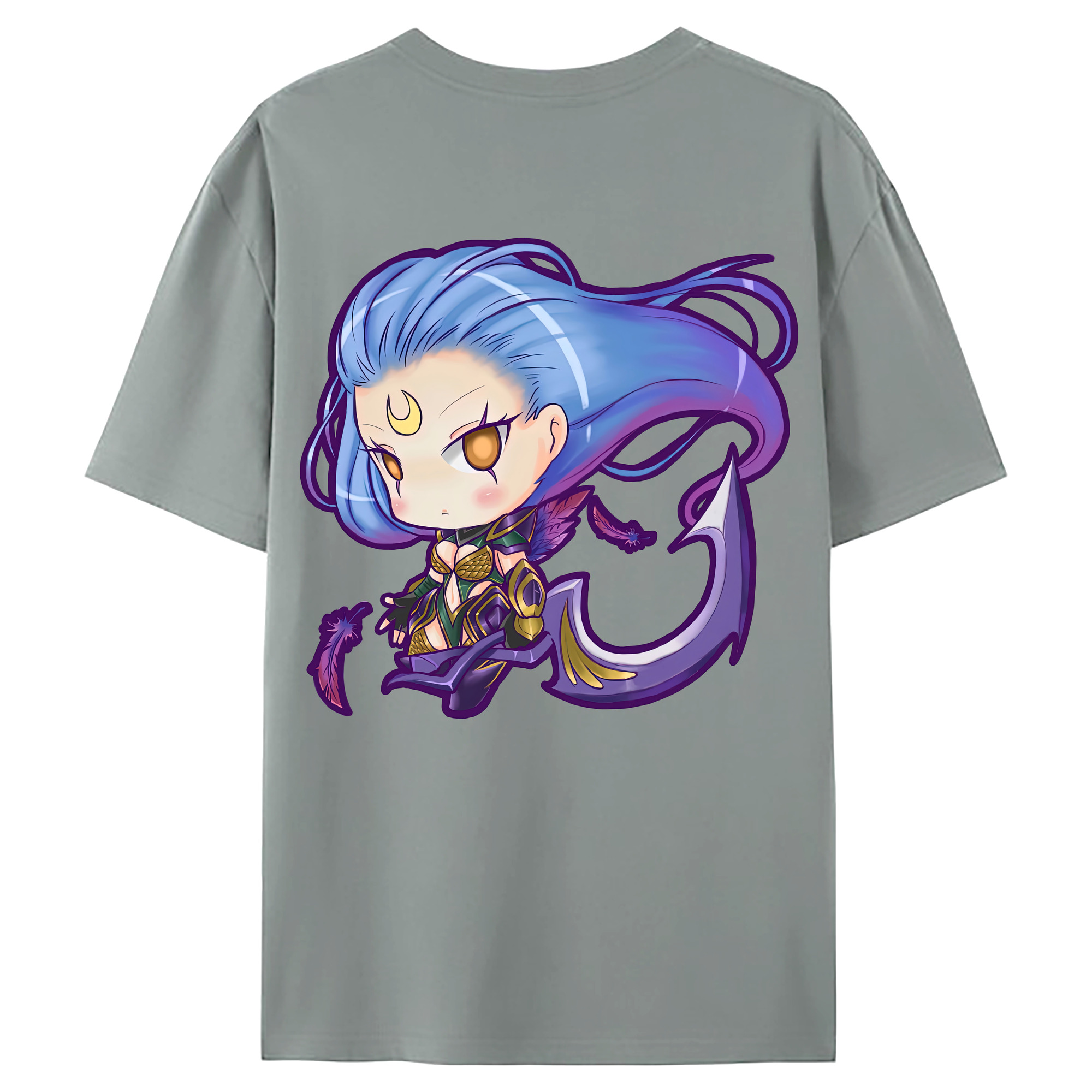 （画像用） リーグ・オブ・レジェンド League of Legends LOL 綿100％ メンズ半袖Tシャツ（バックプリント） 通気性